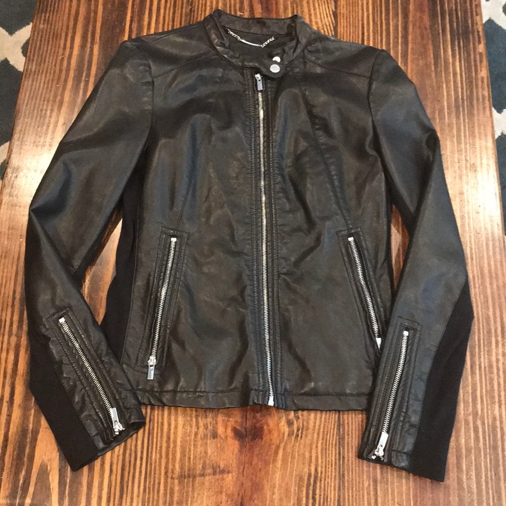 Express Black leather jacket, size small